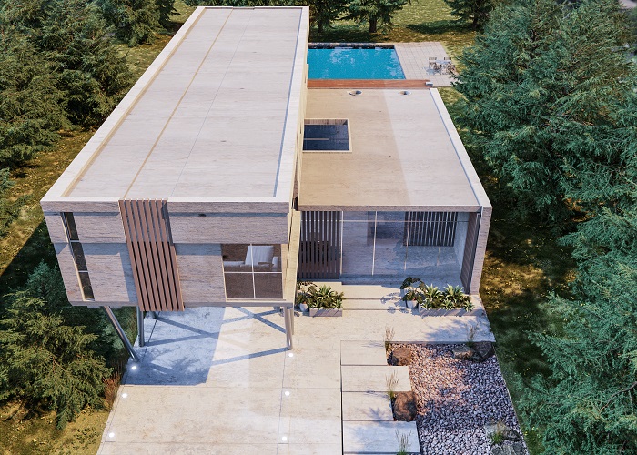 dom z płaskim dachem